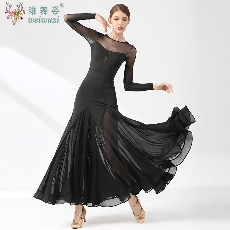 Ballroom Dance Performance Dresses Women Simple Style Waltz Dancing Wear Adult Elegant Ballroom Competition Social Dancing Dress